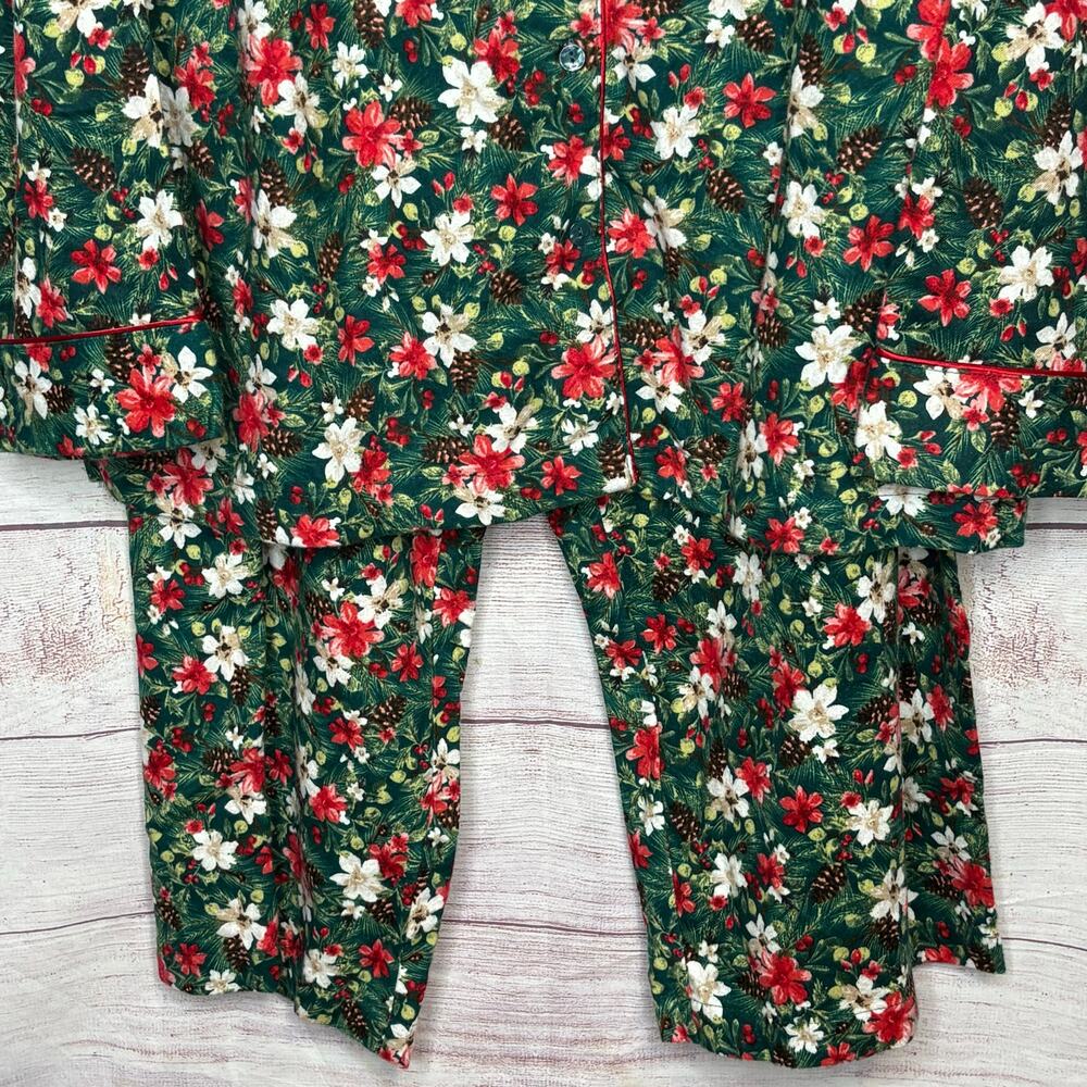 Charter Club Printed Cotton Flannel Holiday Christmas Pajama Set New Size Large - Picture 14 of 15
